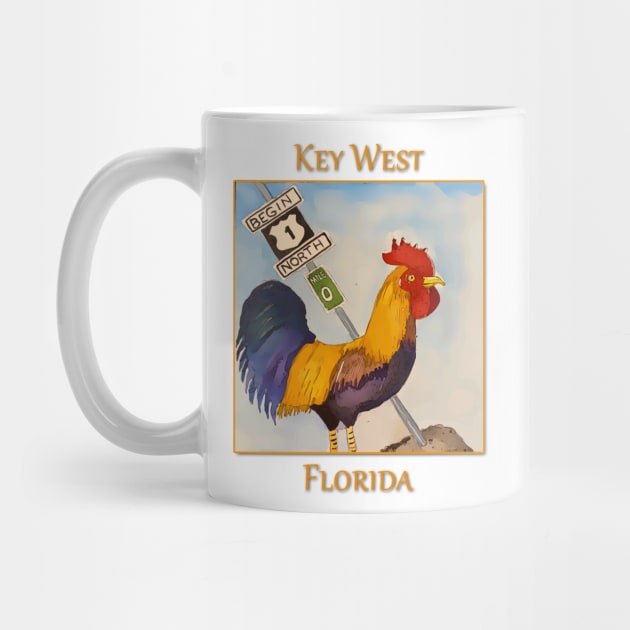 Key West Rooster add Mile Marker 0, Florida by WelshDesigns